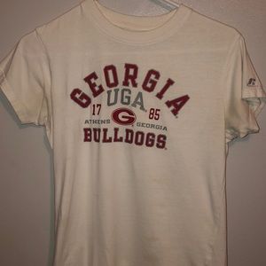 Plain white w Georgia bulldog logo & design